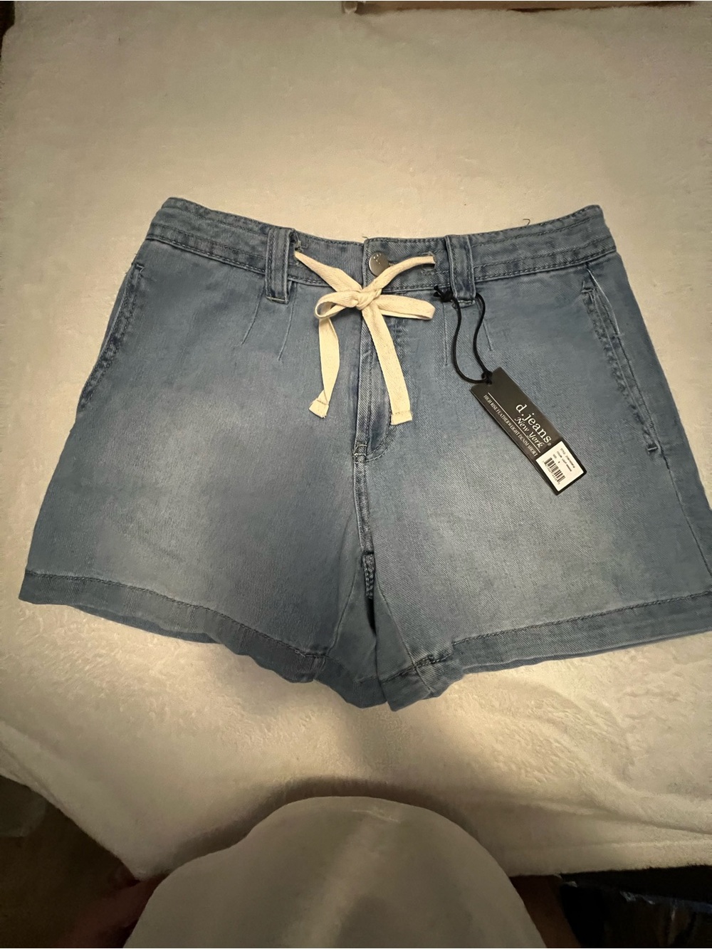 d. jeans Light Blue Denim Drawcord Shorts